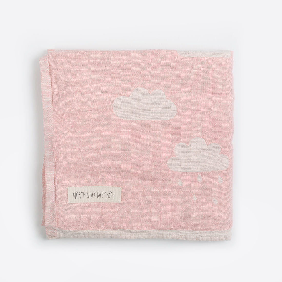 North Star Baby Pink Clouds Blanket Cotton Organic Throw Cot Bassinet