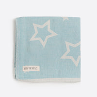 North Star Baby Mint Stars Blanket Classic Cotton Organic Throw Cot Bassinet