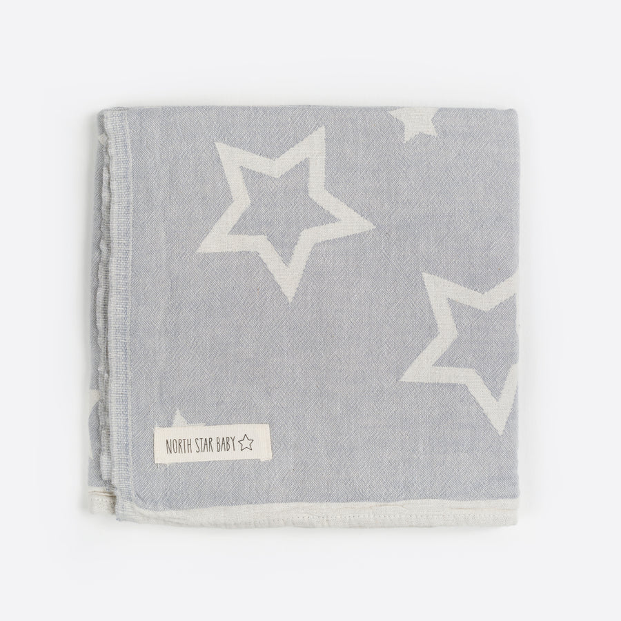 North Star Baby Grey Stars Blanket Classic Cotton