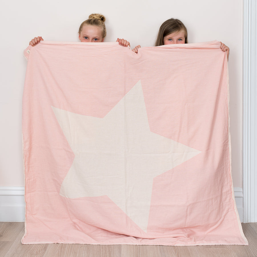 Pink North Star Baby Blanket